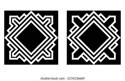 Set von Schablonenkunst des geometrischen islamischen Musters zum Schneiden. Schwarz-Weiß-Muster. Laserschnitt-Schablone für Papier, Holz, Kunststoff, Metall, Acryl. EPS8 #26