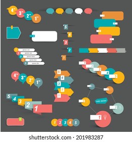 Set of step by step infographic elements.