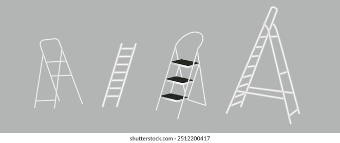 Conjunto de escalera de escalera Ilustración vectorial