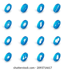 Set Stethoscope, Bottle of liquid antibacterial soap, Pipette, Stop virus, Virus, Safe distance and Blood test and icon. Vector