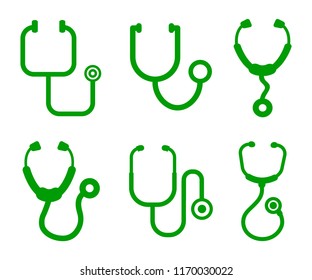 Set stethoscopes icons - stock vector