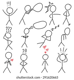 Set Of Stick Figure Communication