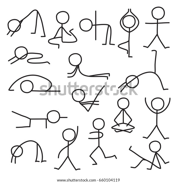 Image Vectorielle De Stock De Set Stick Figure Different