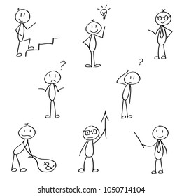 Set Stick Figures Business Presentation Vector Stock Vector (Royalty ...