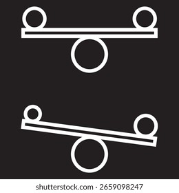 Conjunto de figuras de palo balanceador en un fondo blanco. Estilo plano, Ilustración vectorial. 