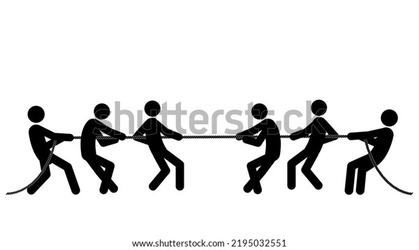 Set Stick Figures Tug War On Stock Vector (Royalty Free) 2195032551 ...