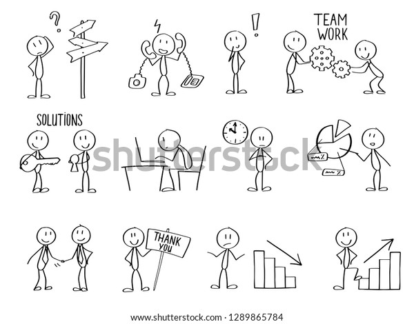 Set of stick men figures for business purposes or
presentations. 