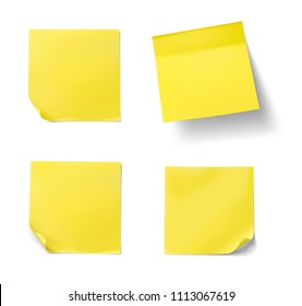 Set of stick notes. Vector illustration isolated on white background. Can be use for your design, presentation, promo, adv. EPS10.
