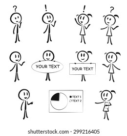 A set of stick people