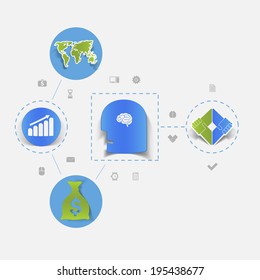 Set of sticker design. Global high-tech concept