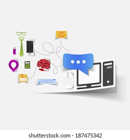 Set of sticker design. High-tech business concept
