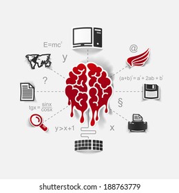 Set of sticker design. High-tech business concept