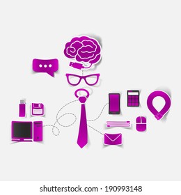 Set of sticker design. High-tech business concept