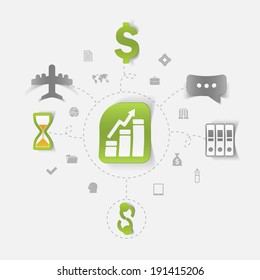 Set of sticker design. High-tech business concept
