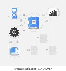 Set of sticker design. High-tech business concept