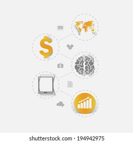 Set of sticker design. High-tech business concept