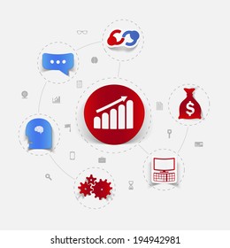 Set of sticker design. High-tech business concept
