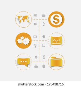 Set of sticker design. High-tech business concept