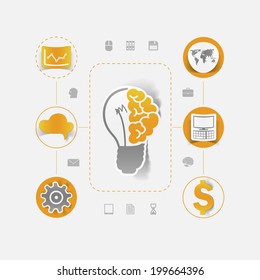 Set of sticker design. High-tech business concept