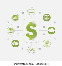 Set of sticker design. High-tech business concept