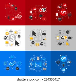 Set of sticker design. High-tech business concept