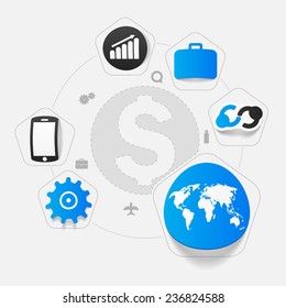 Set of sticker design. High-tech business concept