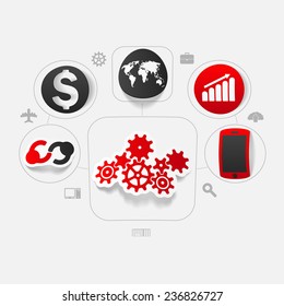 Set of sticker design. High-tech business concept