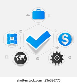 Set of sticker design. High-tech business concept