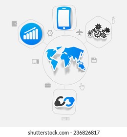 Set of sticker design. High-tech business concept