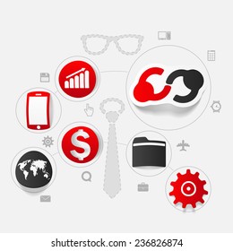 Set of sticker design. High-tech business concept
