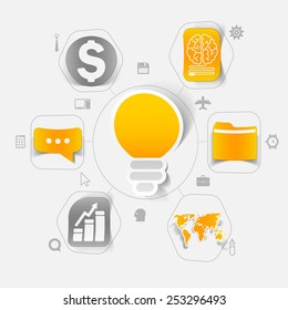 Set of sticker design. High-tech business concept