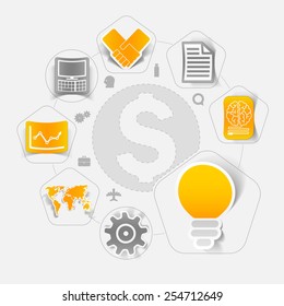 Set of sticker design. High-tech business concept