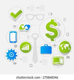 Set of sticker design. High-tech business concept