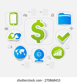 Set of sticker design. High-tech business concept