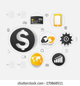 Set of sticker design. High-tech business concept