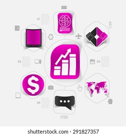 Set of sticker design. High-tech business concept