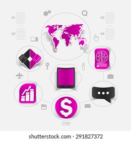 Set of sticker design. High-tech business concept