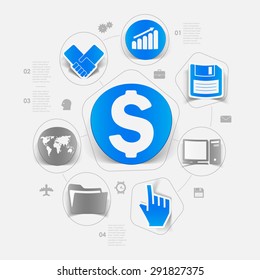 Set of sticker design. High-tech business concept