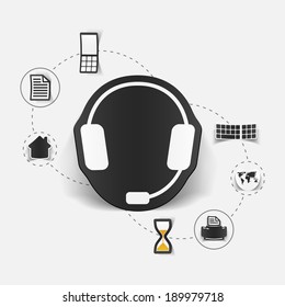 Set of sticker design. High-tech communication concept
