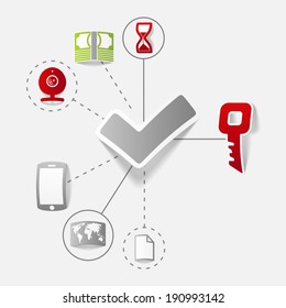 Set of sticker design. High-tech communication concept