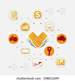 Set of sticker design. High-tech communication concept