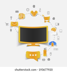 Set of sticker design. Online shopping concept