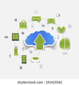 Set of sticker design. Technology business concept