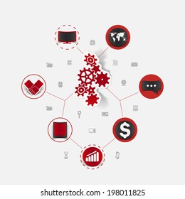 Set of sticker design. Technology business concept