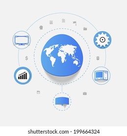 Set of sticker design. Technology business concept