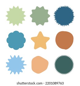 Set of sticker element. Different shape. Vector illustration isolated on white background