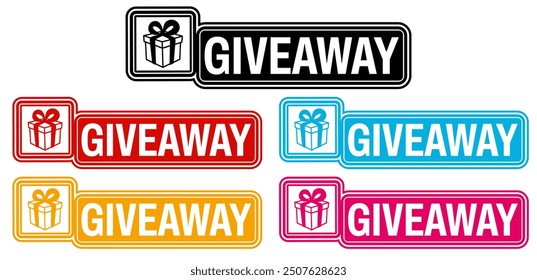 set sticker giveaway icon. gift box surprise sign design template vector illustration