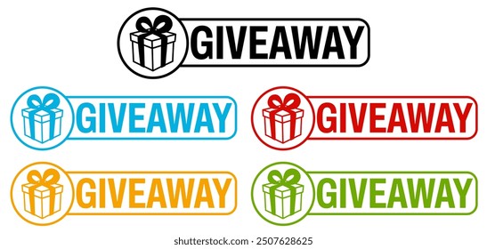 set sticker giveaway icon. gift box surprise sign design template vector illustration