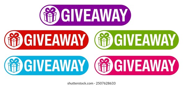 set sticker giveaway icon. gift box surprise sign design template vector illustration