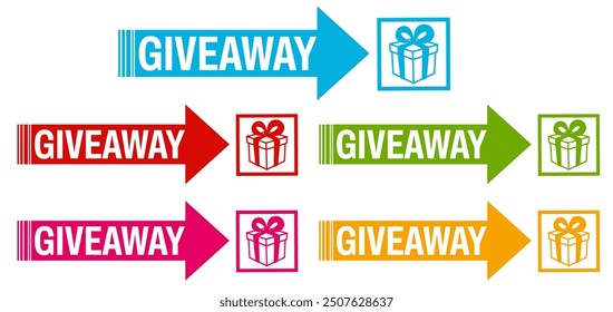 set sticker giveaway icon. gift box surprise sign design template vector illustration